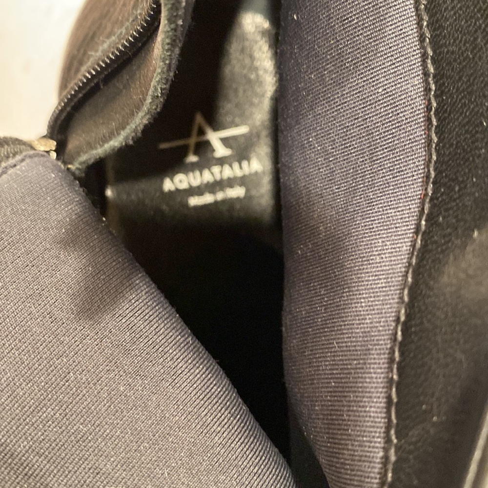Aquatalia Italy NEW black leather ankle zipper boots 🥾 & dust bag block heel - Picture 12 of 16